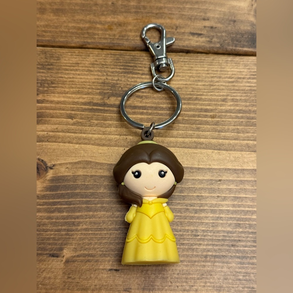 Disney Parks Authentic Belle Figure Bag Clip Keychain Beauty & The Beast